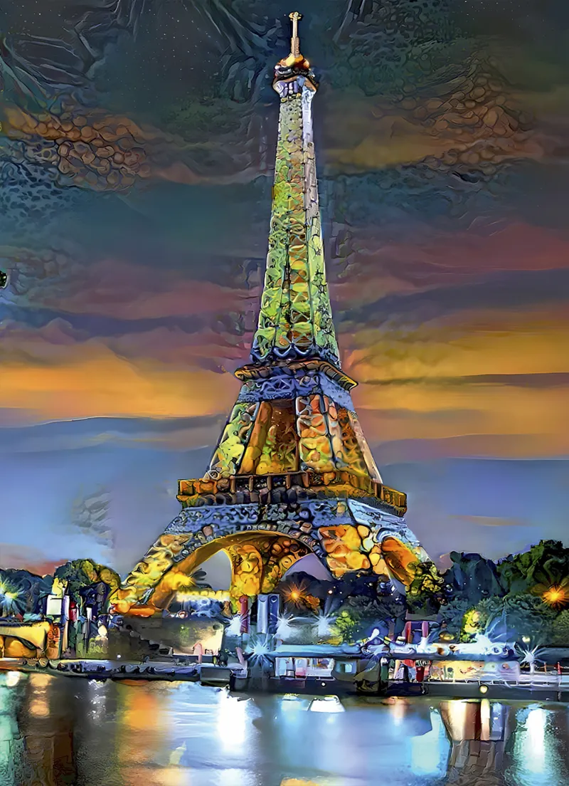Eiffel Tower at Sunset, Paris, France